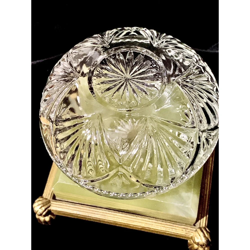 CRYSTAL GLASS‎ JEWELRY HOLDER TRINKET DISH WITH LID EXCELLENT